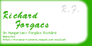 richard forgacs business card