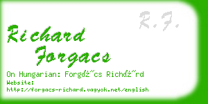 richard forgacs business card